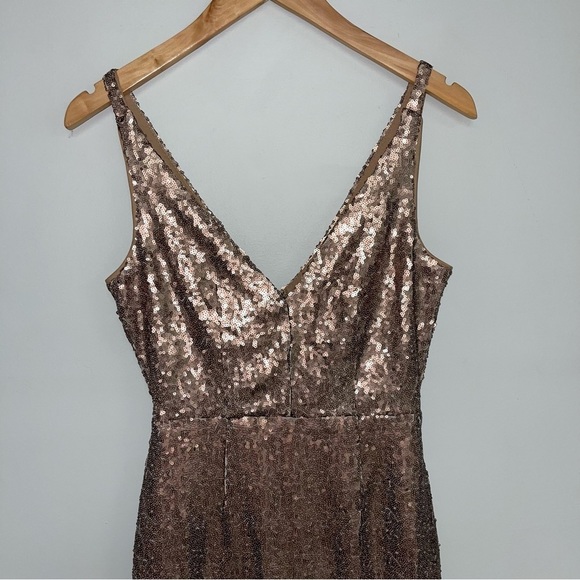Lulus Sequin Bodycon Dress Size Extra Small‎ Matte Bronze Champagne Showers NWT - Picture 6 of 12